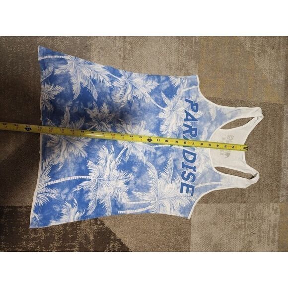 Women's Tank Top Paradise White and Blue Medium - Picture 4 of 10